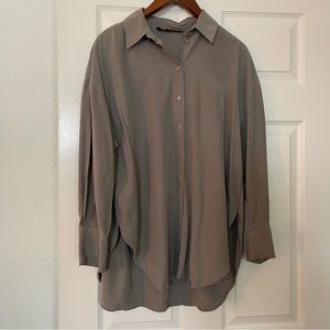 Zara Green Beige Shirt size Small